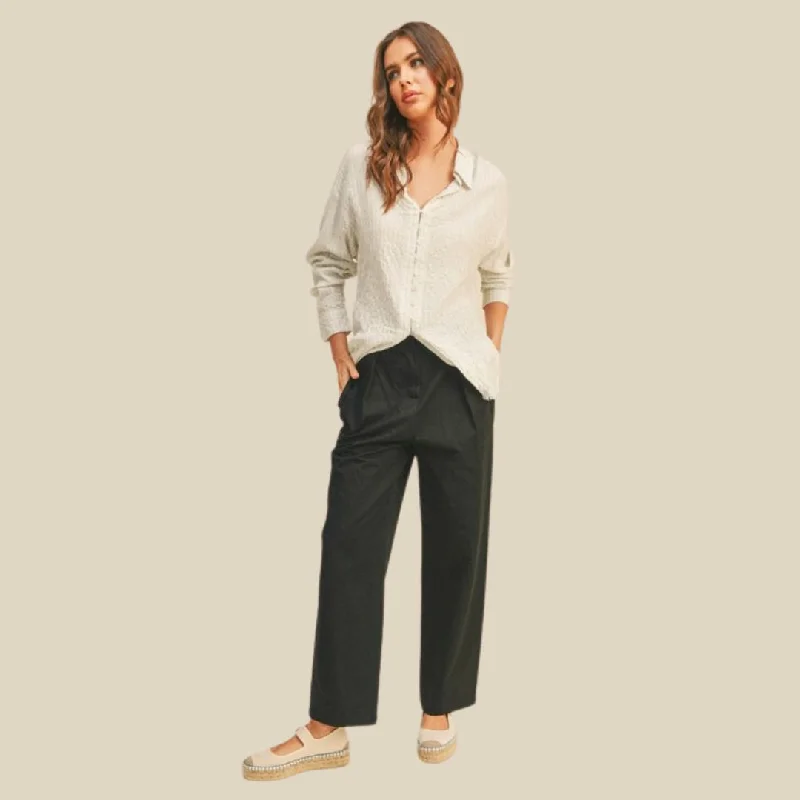 Cotton Highwaisted Trousers (Black)