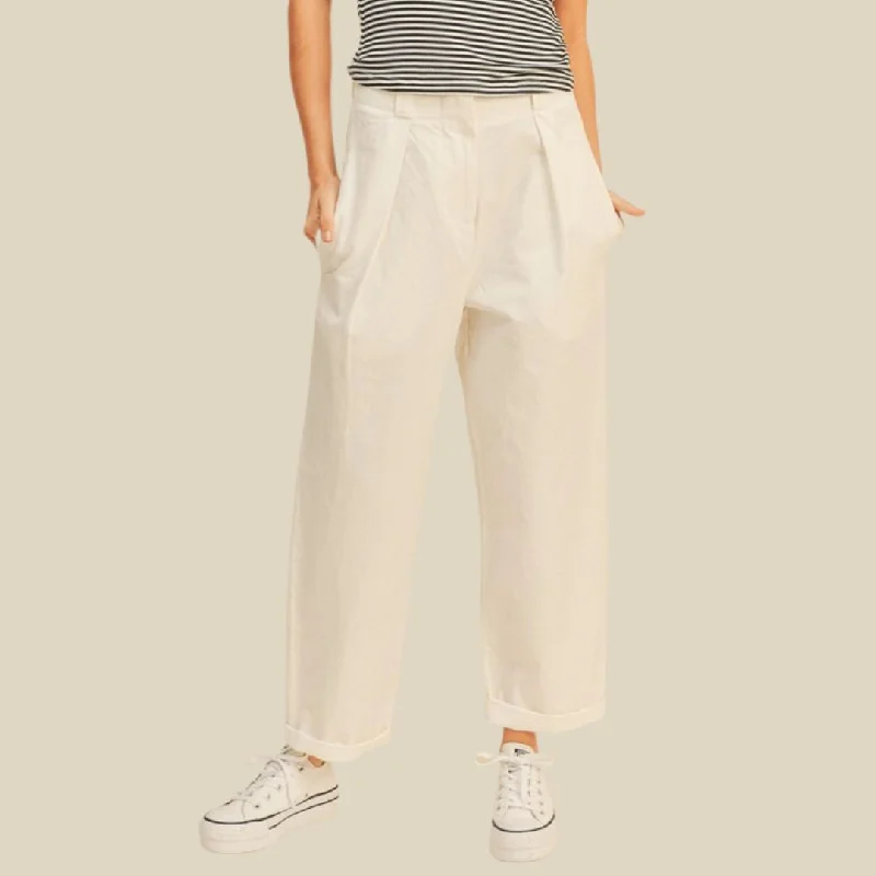 Cotton Highwaisted Trousers (White)